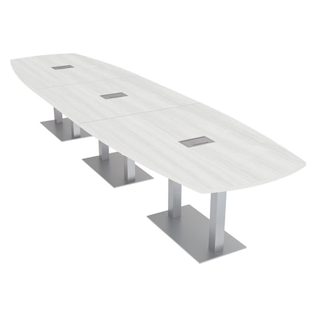 Skutchi Designs 45 in W, 166 in L, 29 in H, Engineered Wood Top, White HAR-ABOT-46X168-DOU-ELEC-WHCYPRESS